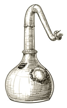 Swan necked copper still